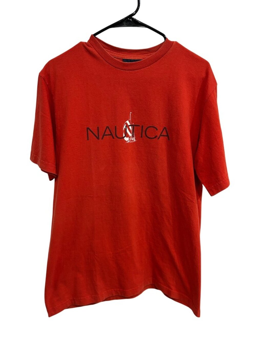 Nautica Red Logo Graphic Mens T-Shirt Size Medium Blockcore Americana